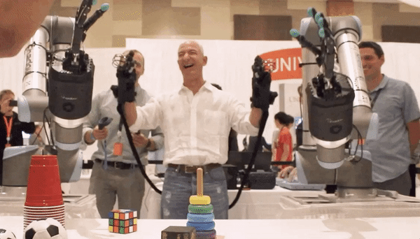 Jeff Bezos demos the Tactile Telerobot